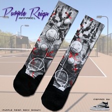 Custom Purple Reign Socks Matching Travis Scott x Nike Mac Attack HF4198-001