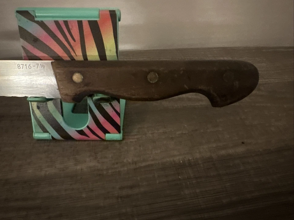 Vtg ED Wusthof 8716-71/2  Knife 71/2 “ blade Germany made Wood handle Sharp - Image 3 of 4