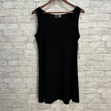 Sympli Canada Trapeze Swing Tank Dress 10 Black Mini A Line Sleeveless Classic