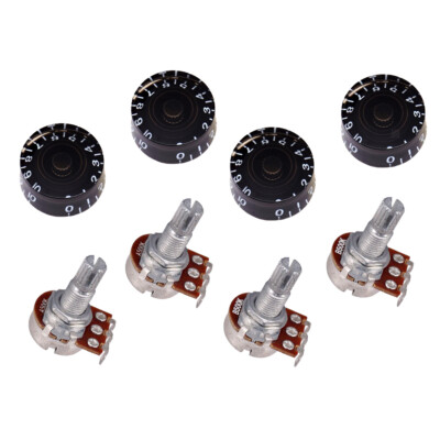 Guitar Pot 500k Mini Split Shaft Audio Pot Potentiometer mit 4 Stück schwarzen