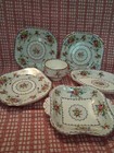 7 Pcs Of Royal Albert Petit Point 4-6in Plates, Sugar, 7 " Bon Bon & 7 3/4" Dish — photo 1