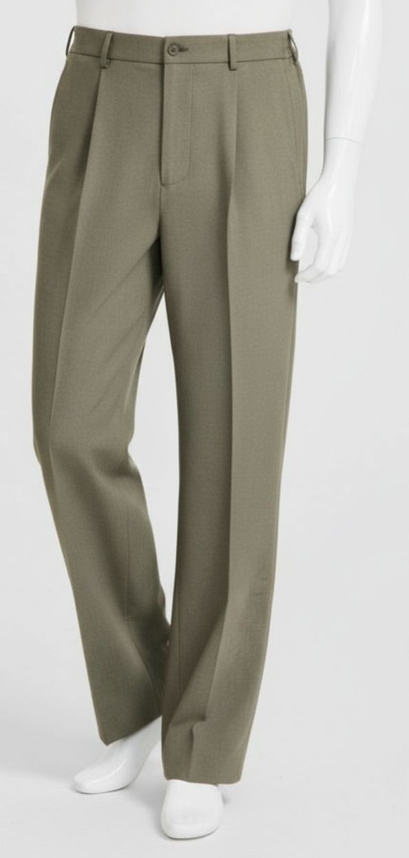 Tommy Hilfiger Men's Green Elastic-Wiast Modern-Fit Dress Pants Size 34W 30L