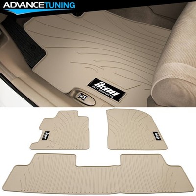 Fits 06-11 Honda Civic 3PC Custom Fit Floor Mats Carpet Beige Latex Rubber Liner