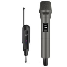 Wireless Microphone System 2.4GHz Rechargeable Mics 100ft Range - Plug  Play