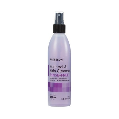 McKesson Perineal Wash Rinse-Free Fresh Scent Skin Cleanser 8oz Pump Bottle 1 Ct