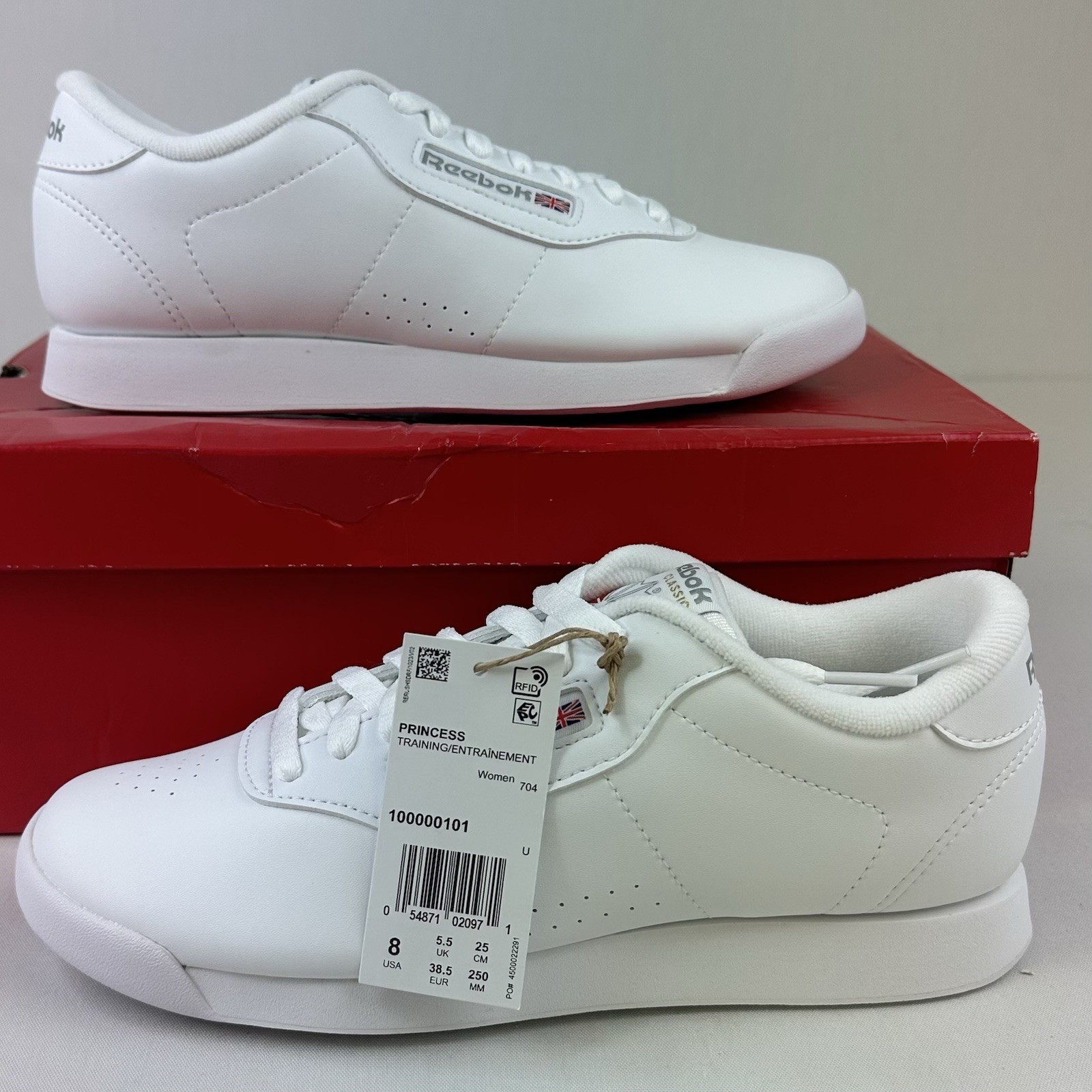 REEBOK WOMENS SZ 8 WHITE PRINCESS TRAINING SHOE SNEAKER 1000