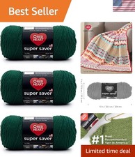 Super Saver Hunter Green Yarn - 3 Pack - Acrylic - Medium