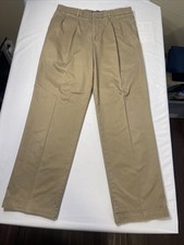 Dockers Khaki Pants Mens 34 x 34 Relaxed fit, Pleated front,iron free