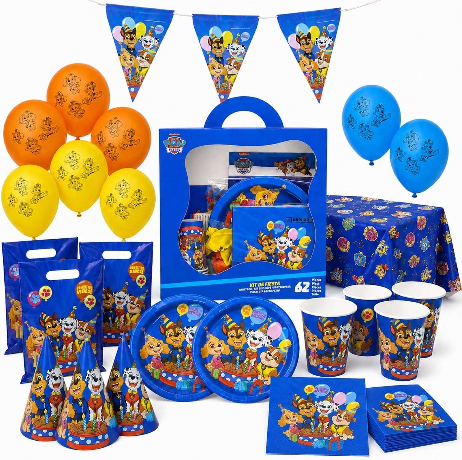 Paw Patrol Birthday Decorations 62 Pcs Kids Party Supplies Set Tableware
