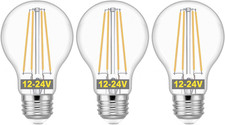 12V LED Bulb, 60 Watt Equivalent, 12-24V AC/DC, Soft White 2700K, 6W 800Lm, E26