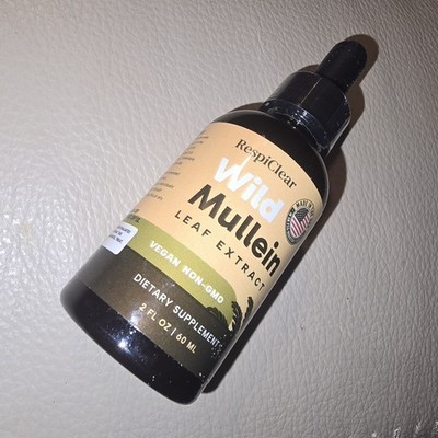 RespiClear Wild Mullein Leaf Extract 2 oz. Dietary Supplement New Sealed 11/2027
