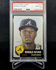 2018 Topps Living Set #19 Ronald Acuña Jr. /46809 (RC) Rookie Card PSA 10. rookie card picture