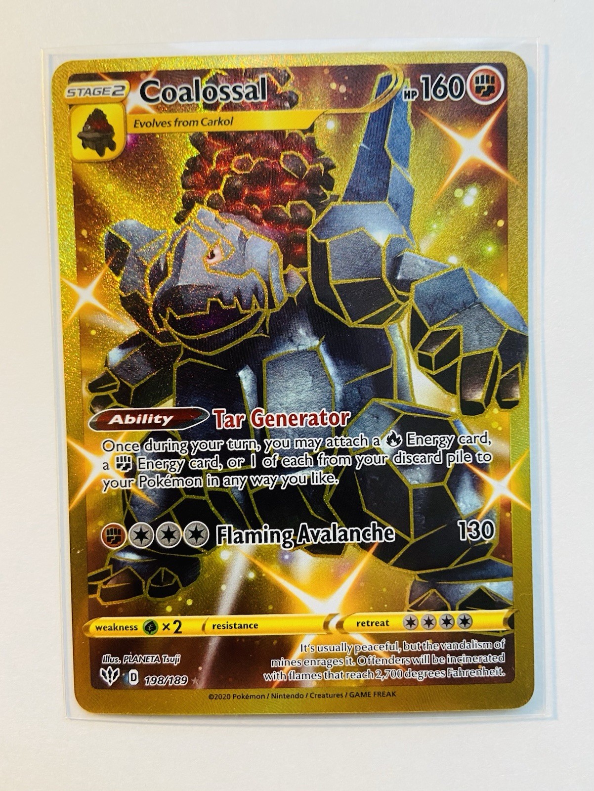 Coalossal - 198/189 - Pokemon Darkness Ablaze Sword & Shield Secret Rare Card