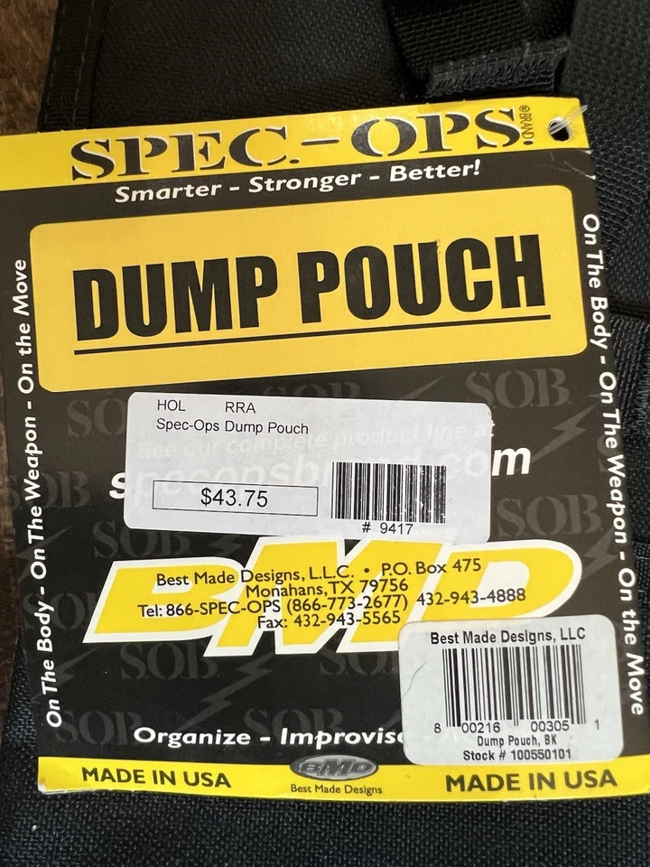 Spec Ops Brand Dump Pouch Magazine Utility Ammo Black Buckle 8x10x12” USA - Image 3 of 4