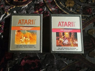 2 Swordquest Earthworld Fireworld Retro Game Carts For Atari 2600