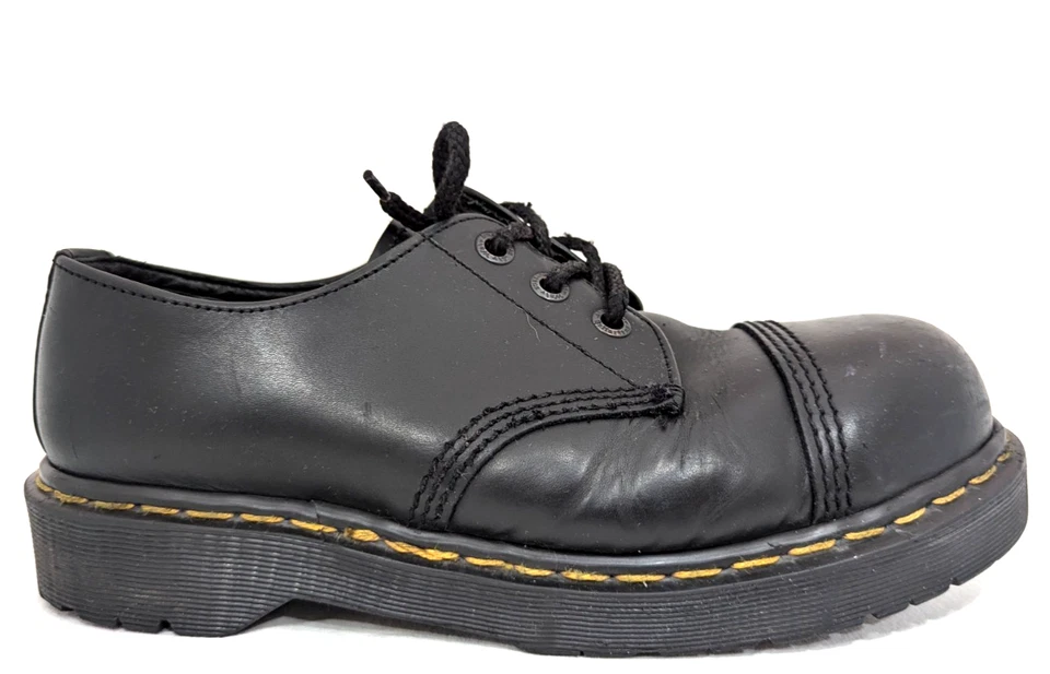 Vtg 90s DR MARTENS Shoes 9875 STEEL TOE Oxfords Made in ENGLAND US M 8 W 9 EUC * - Image 2 of 4