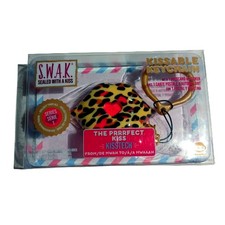SWAK Keychain Sealed with Kiss Red Animal Print Lips Retro Whimsical