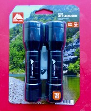 Ozark Trail 500 Lumen LED Flashlight Set 2 Pack W/Batteries,3 MODES HI,LOW,FLASH