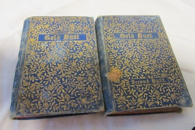 Antique MINIATURE BOOK SET Gold Dust by E.L.E.B. translated French/ English