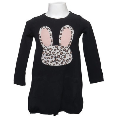 Lindex Kids, Kleid, Größe: 104, Schwarz/Mehrfarbig, Baumwolle/Elasthan #Bwc