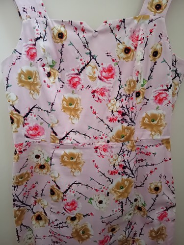Joe Browns UK 12 ROMANCE IN BLOOM PINK FLORAL DRESS Square Neck Super Pretty - Picture 10 of 22