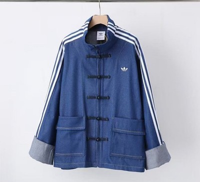 Denim Blue adidas China Track Top Denim Soft Loose Jacket