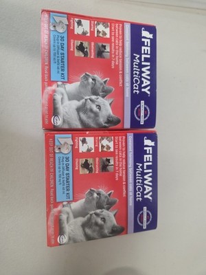 FELIWAY MultiCat 60 Day Cat Calming Plug In Pheromone Diffuser Starter Kit, 96ml
