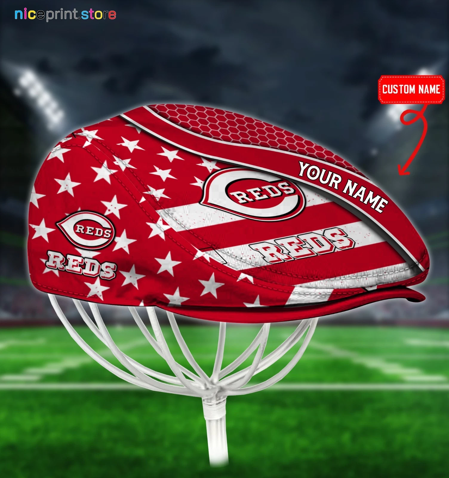 Cincinnati Reds Jeff Baseball Cap Golf Flat Cap