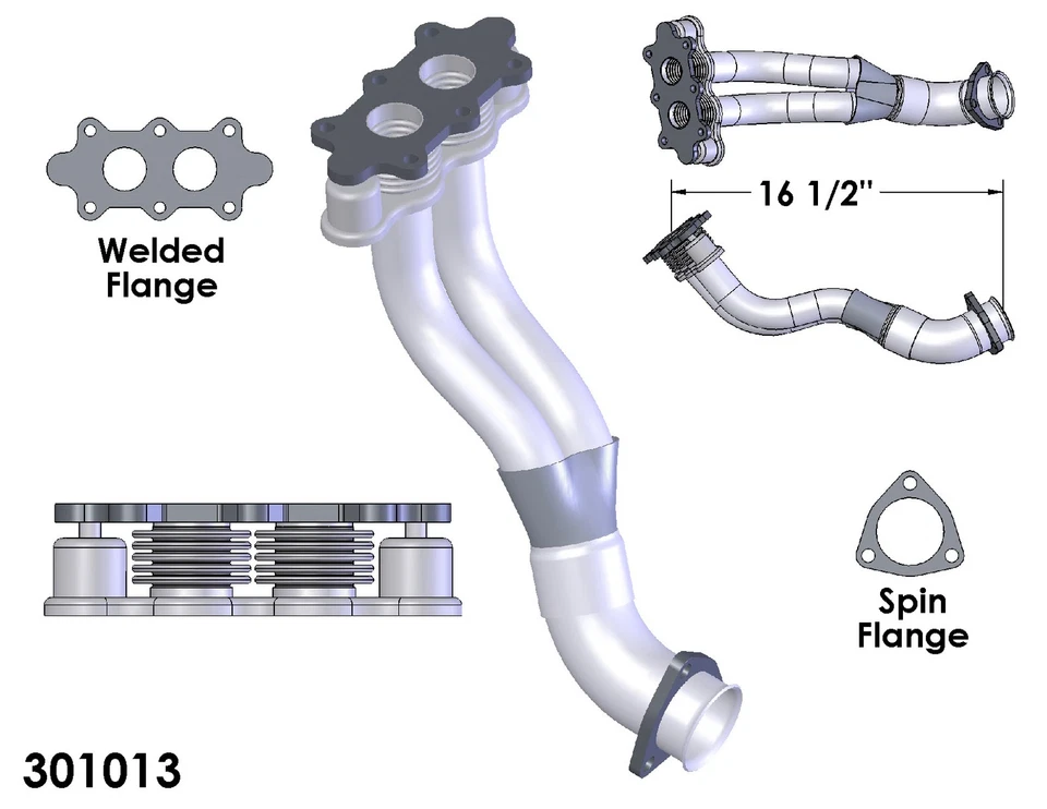 Tubos de escape y escape para Volkswagen Jetta 1988-1991 1,8 L L4 GAS SOHC Foto 2 de 2