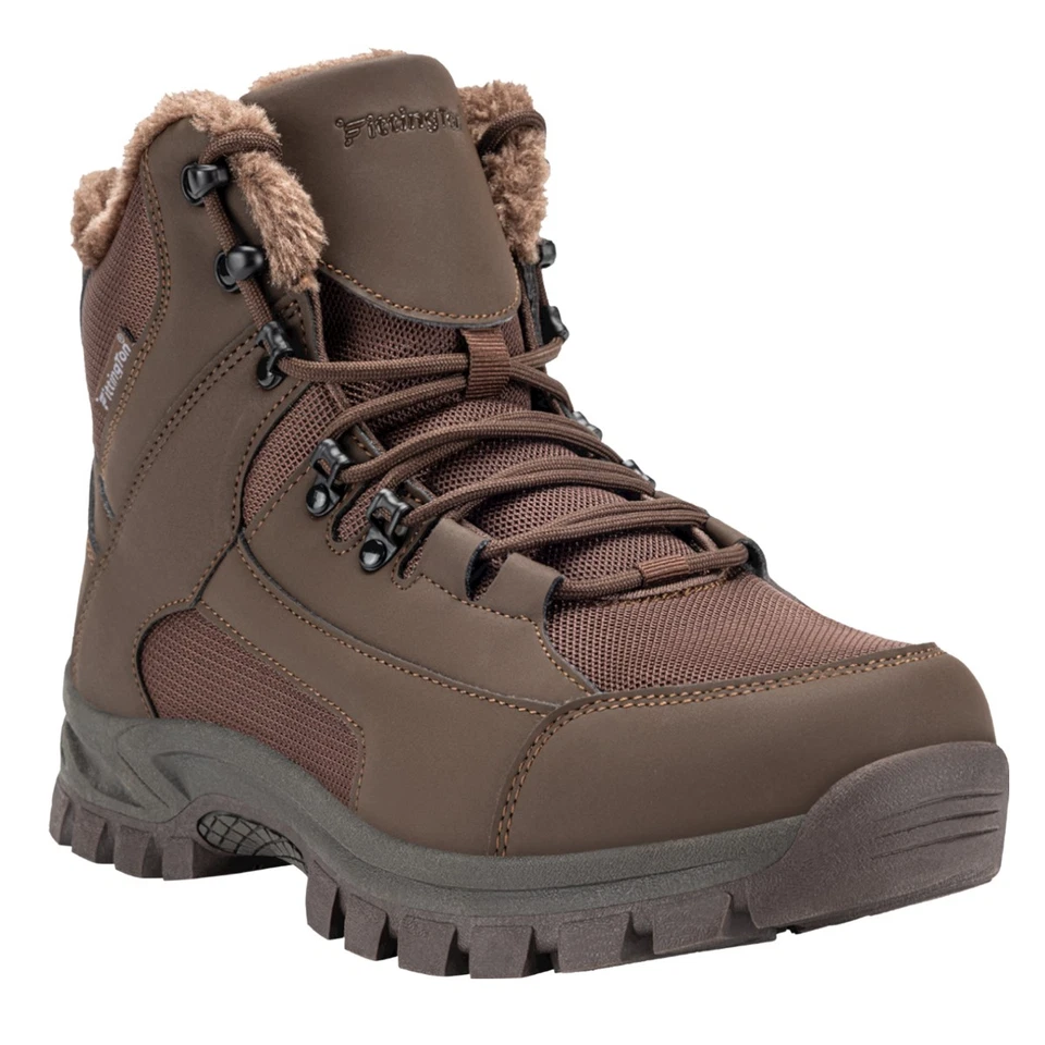 Hombres Botas de Invierno Aisladas Nieve Cálidas Forradas de Piel Botas de Nieve Antideslizantes Zapatos al Aire Libre Foto 2 de 4