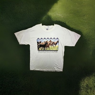 Vintage Horses Nature T-Shirt Adult Large American Indian Youth Tribal Dream