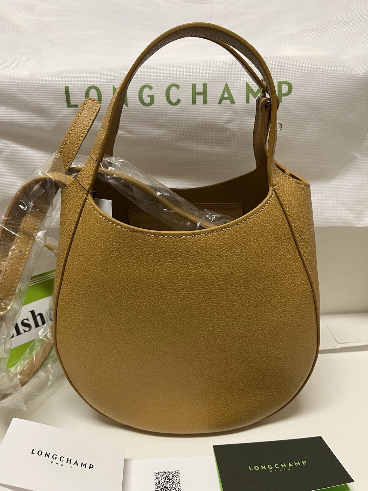 Longchamp Le Foulonné Small Top Handle Crossbody Leather Nutmeg image 2