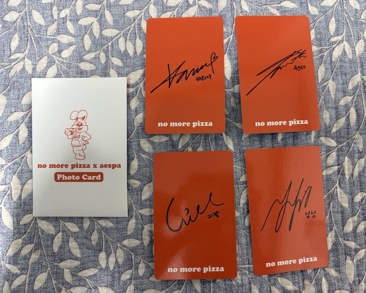 AESPA X No More Pizza Collaborated Photocards Official Special