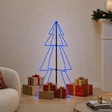 Cone Tree 160 LED Lights Indoor Outdoor Holiday Decoration Blue