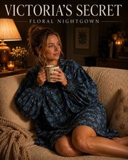 VTG 80s Victoria's Secret Gold Label Floral Flannel Nightgown Sleep Shirt M/L