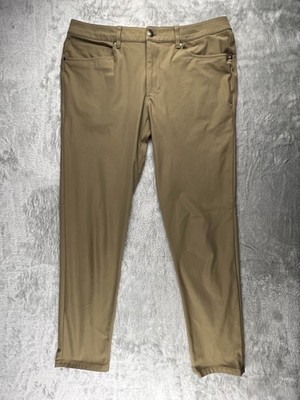 Lululemon ABC Slim Fit 5 Pocket Pants Mens 34x30 Light Brown Warpstreme