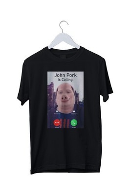 John Pork ls Anrufannahme Telefon Grafik Herren T-Shirt S M L XL 2 3 4 XL