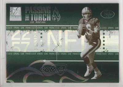 2005 Donruss Elite Passing the Torch Green 435/500 Joe Montana #PT-19 HOF 7v7