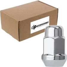 Chrome M14x1.50 Lug Nuts | Aftermarket Wheels | Closed End Bulge | Box of 100