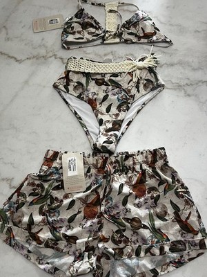 PHAX 3 Piece Swimwear Set Funky Bird Planet Women s Size Medium NEW WITH TAGS