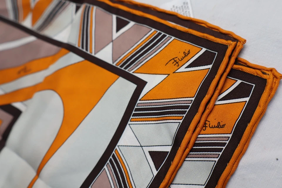 EMILIO PUCCI FIRENZE SETA FOULARD SCARF NECKTIE MADE ITALY VINTAGE CLASSIC - Imagen 3 de 4
