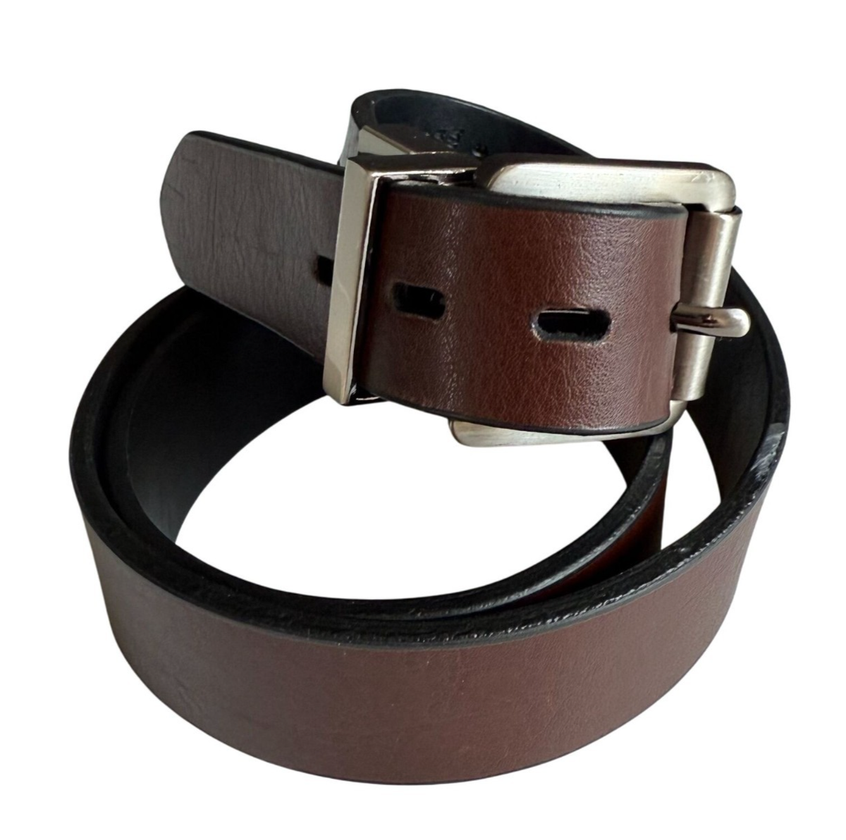 VINTAGE LEVI\'S THICK LEATHER BELT WITH METAL AND LEATHER BUCKLE Vintage Levi main image 3