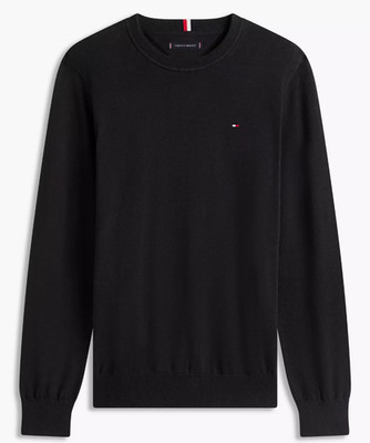 Tommy Hilfiger Men's Black Essential Cotton Crewneck Sweater (78J8322-001) M/L