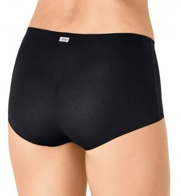 SLOGGI INVISIBLE MOVE BLACK PANTIES SHORTS M - BRIEF BLACK HIPSTER SHORTS UK 12