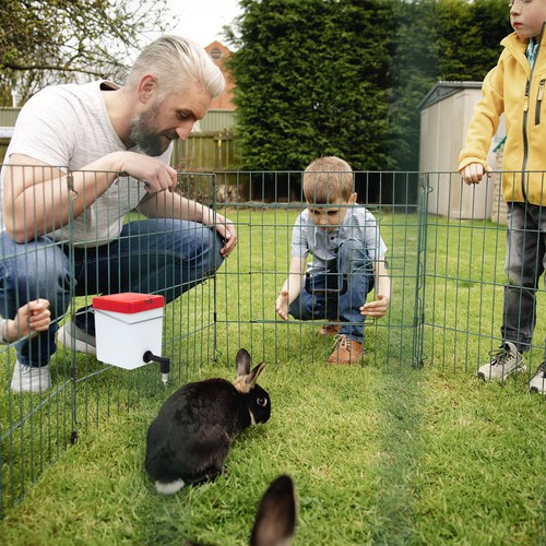 Borraccia da viaggio per animali domestici abbeveratoio coniglio 2 pezzi per gabbie dispenser - Foto 5 di 12