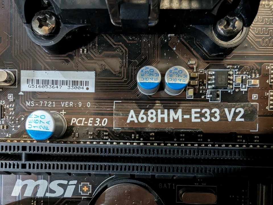 MSI A68HM-E33 V2 MicroATX Motherboard AMD A8 CPU 4GB RAM Heatsink Fan IO Shield - Image 3 of 4