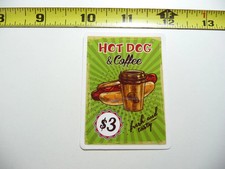 HOTDOG COFFEE AD SMALL STICKER DECAL RESTAURANT FOOD TRUCK LOGO EAT MENU