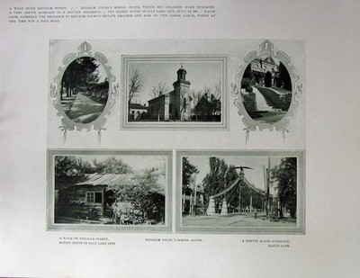 Alter antiker Druck Salt Lake City Amerika 1902 Pavillon Saltair Brigham 20.