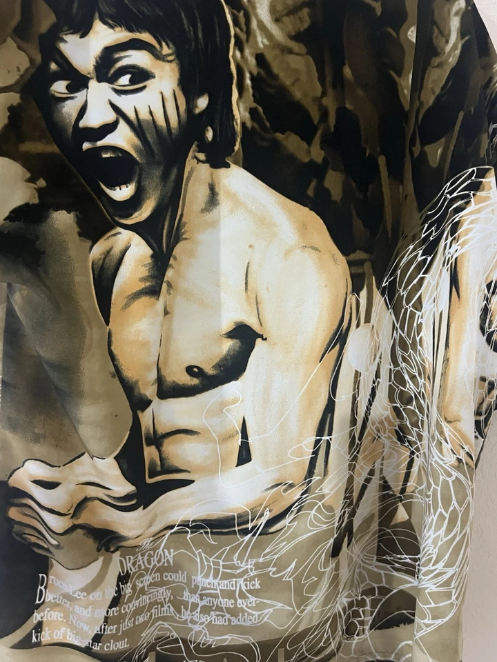 Camisa De Colección Y2K Bruce Lee El Dragón Película MMA Artes Marciales Lucha AOP Grande Foto 2 de 4