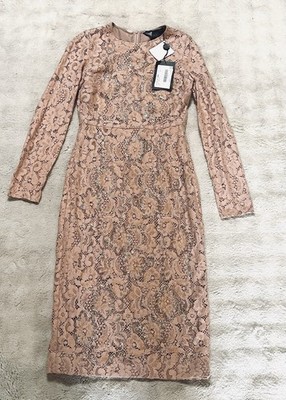 Max Mara Kleid Gr.34 mit Spitzen und Pailletten Roséfarben